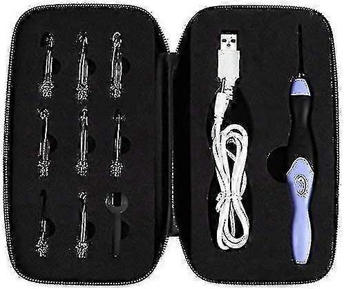 9 في 1 مجموعة إبرة الكروشيه LED مع 9 رؤوس قابلة للتبديل لإبر الحياكة وأدوات الخياطة (أرجواني)