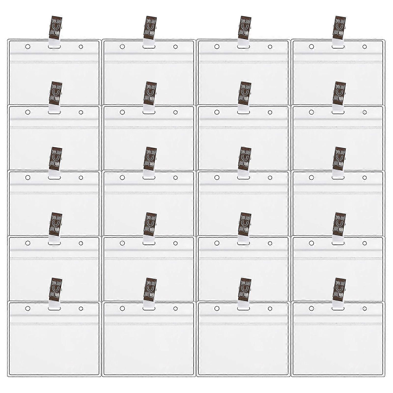 Card Protector Immunization Record Cards Holder Clear Plastic Sleeve With Clip