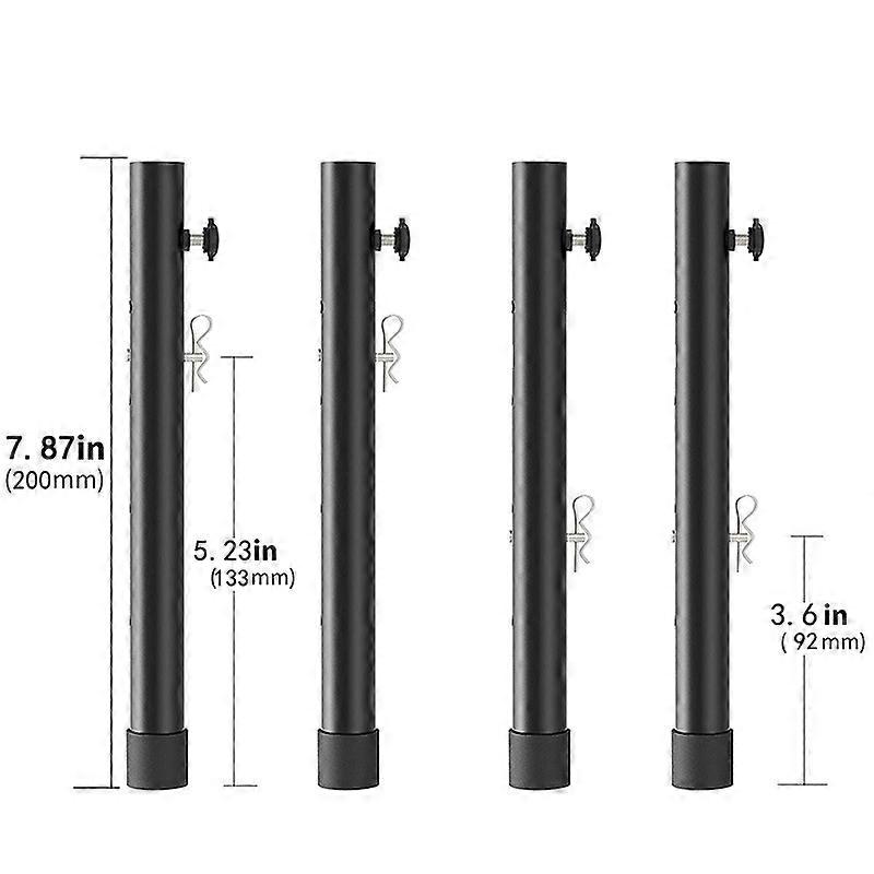 Folding Table risers for Folding Tables Straight/Bent Leg, Folding Table Leg Extensions 4 Levels/Heights Table Leg Extenders-All (4-Pack)20cm