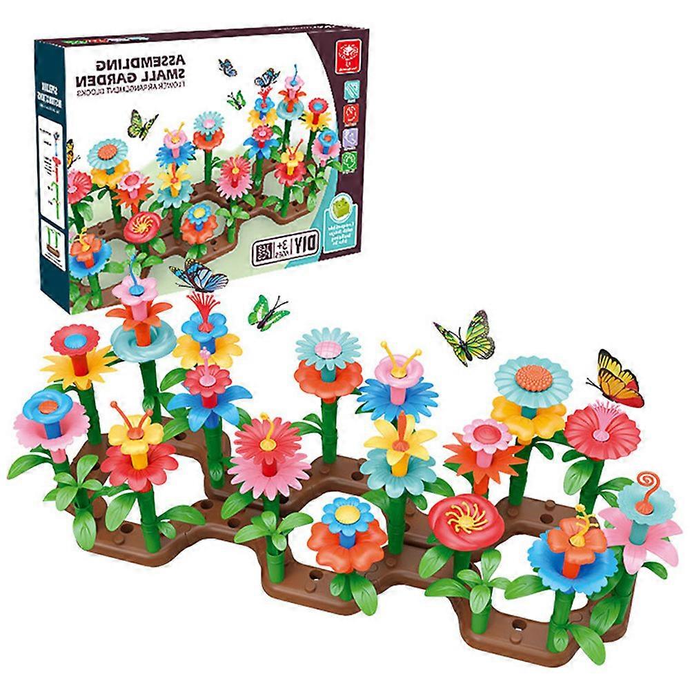 Flower Garden Assembled Building Blocks Toys Gardening Pretend Toys Stacking Game for Kids Toddler Learning Play Set