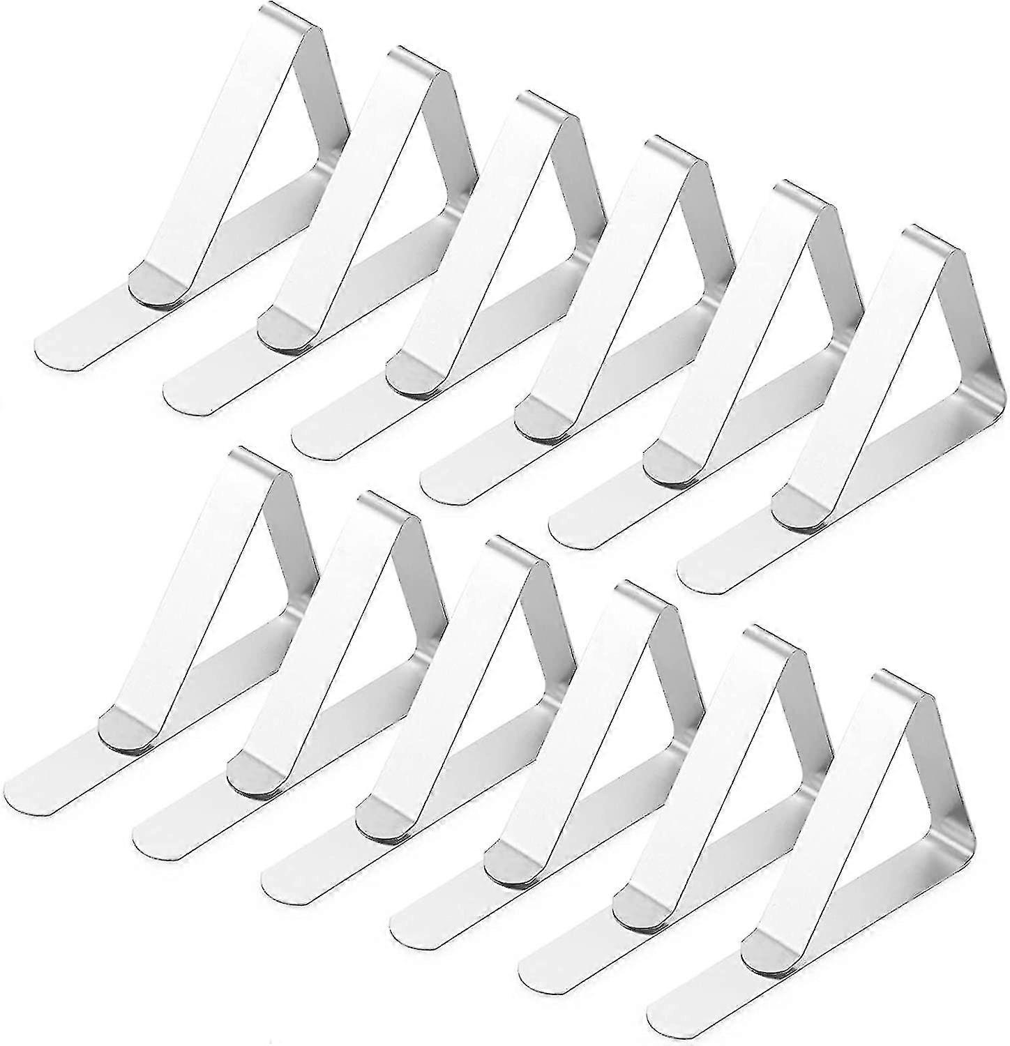 12 Packs Tablecloth Clips, Picnic Table Clips, Table Cloth Cover Clamp For Picnic Tables Stainless Steel Picnic Table Cloth Holders Table Cover Clips