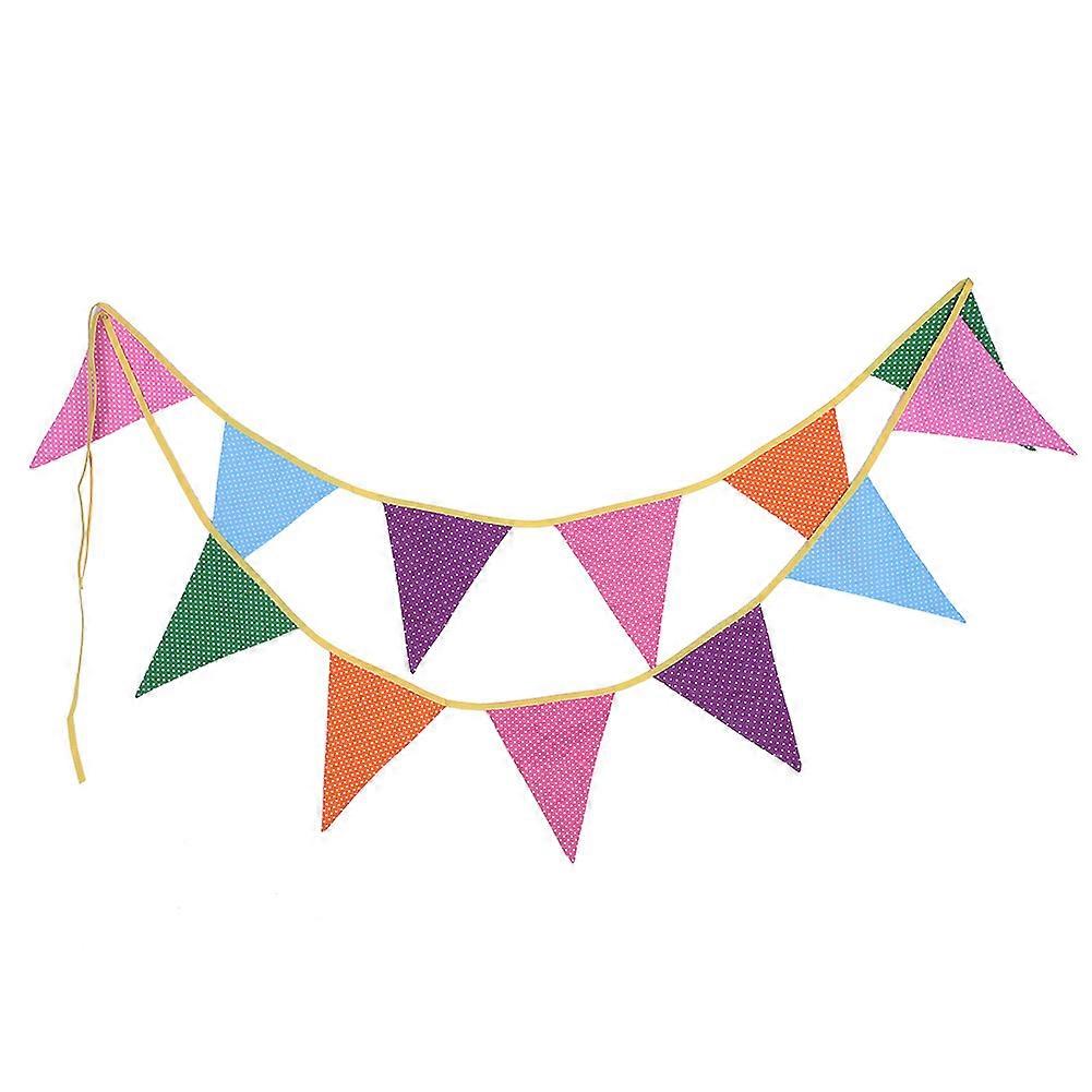 3,6 m dobbeltsidig fargerik flaggvimpler flerfarget bomullsbanner vimpler for fest (type 1)