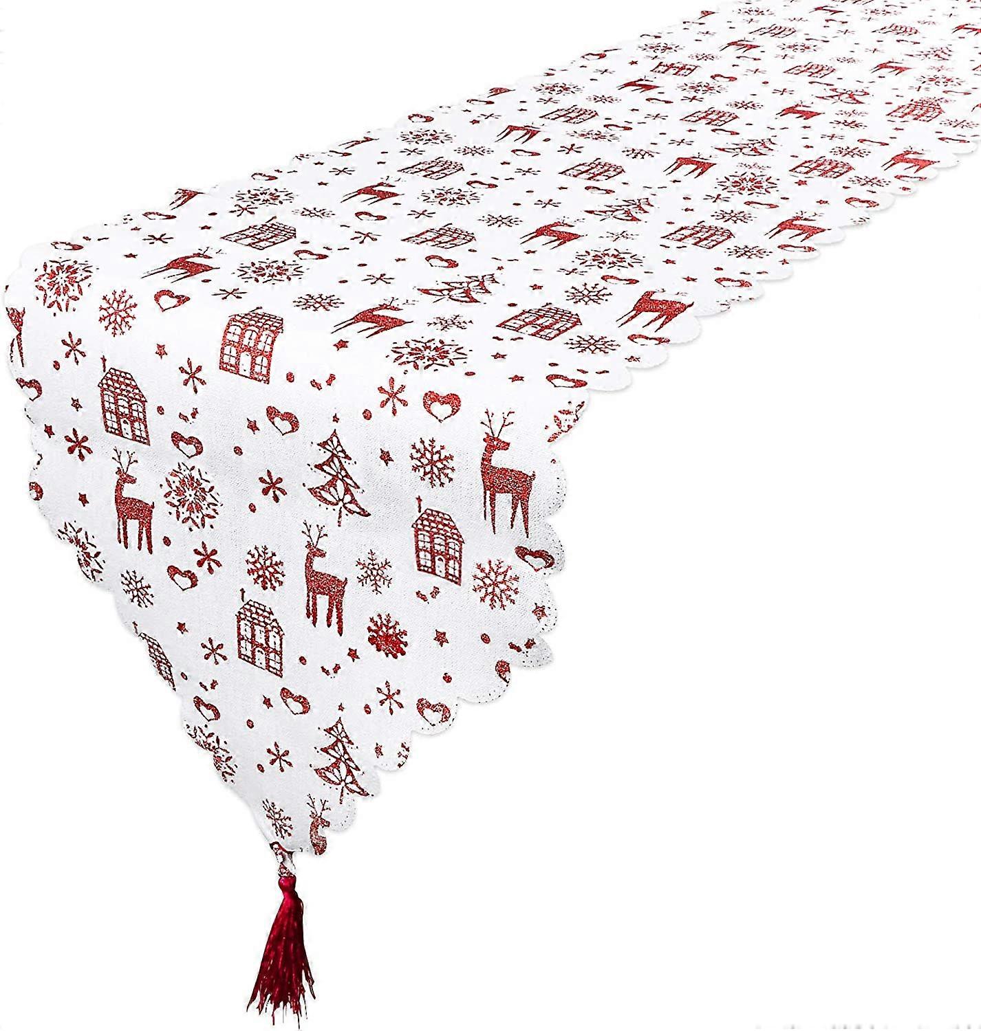 Christmas Table Runners White Decor 35 * 180cm