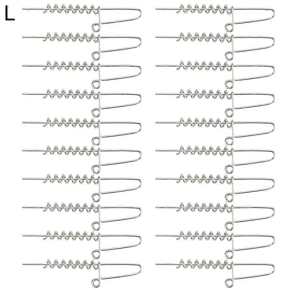 Kaesi 20Pcs Soft Fishing Bait Connector Worm Lure Spring Lock Pins Fixing Needles