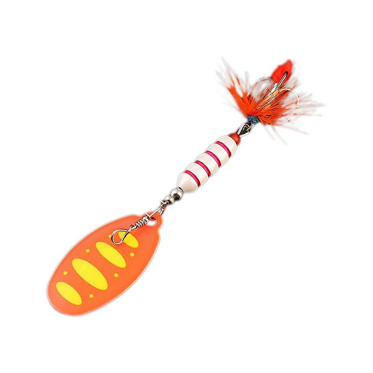 Composite Sequins Rotating Sequins Metal Hand-Cranked Copper Column Three Hook Bait Yellow Dot