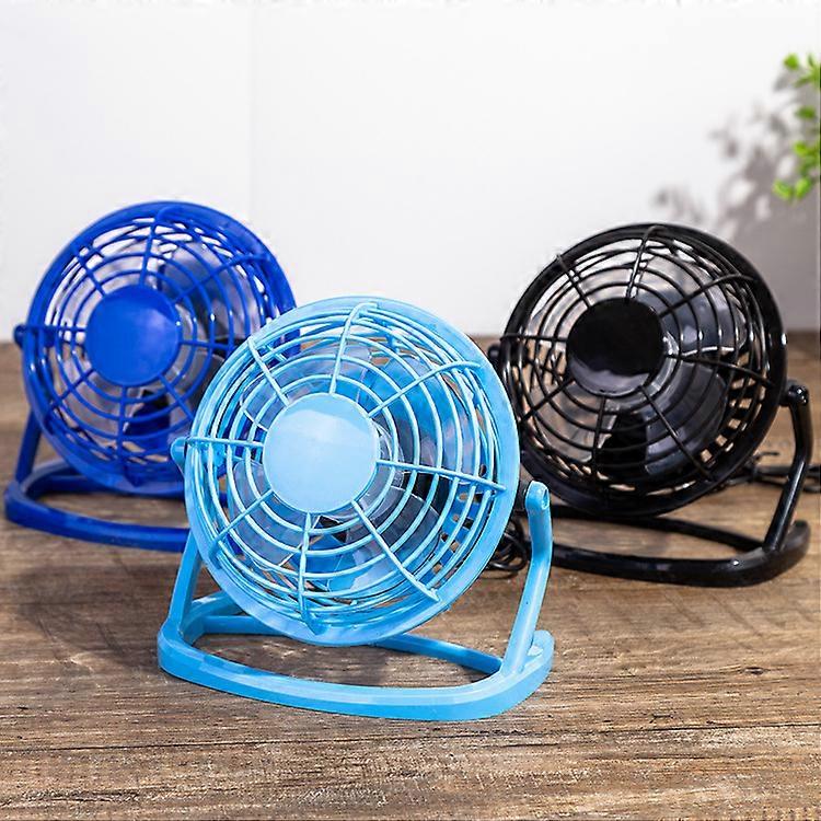 Mini Desk Fan Blue USB Connection Computers Laptops Silent