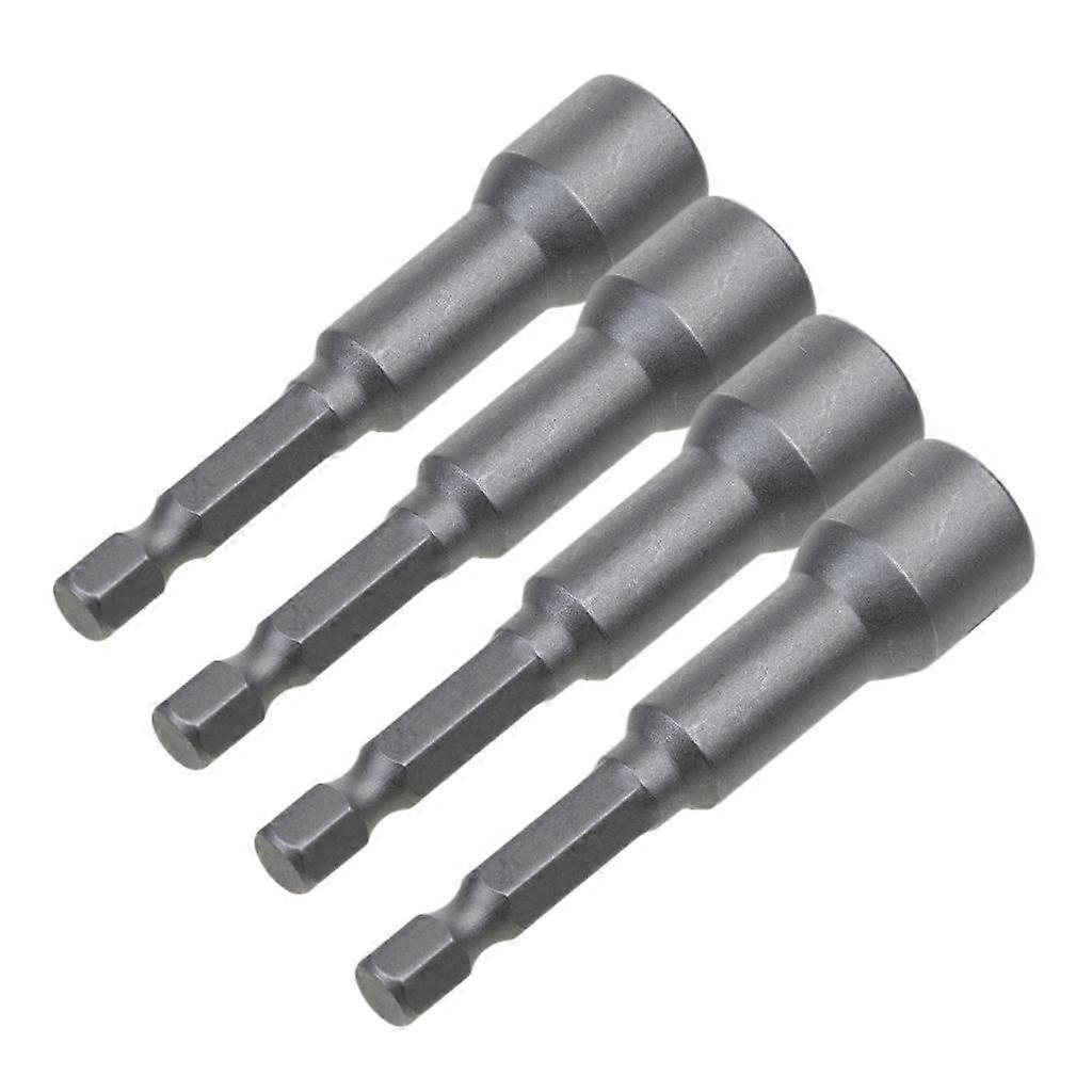 4x Hex Socket Sleeve Nozzles Magnetic Nut Driver Drill Bit Hex Power Tool