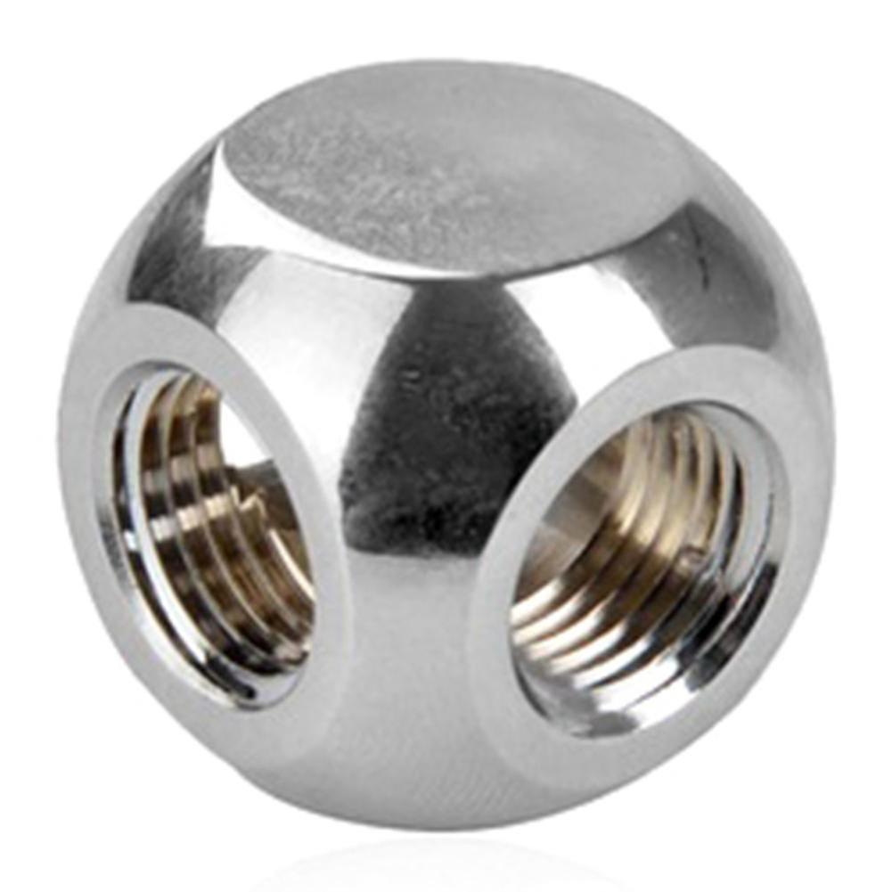 Computer Split Type Water-Cooled Spherical Three-Way Joint Brass Water-Cooled Fittings G1/4 Threade