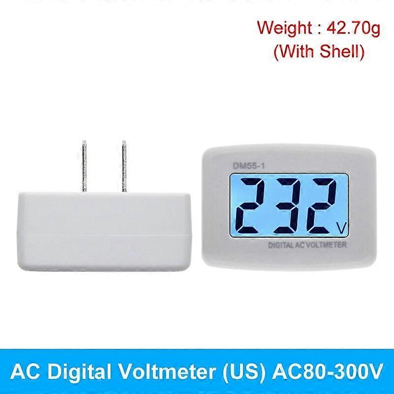 AC 110V 220V Digital Voltmeter EU US Stik Volt Meter Socket Spænding Tester LCD Display Spændingsmåler Væg Flad Spændingsmåler