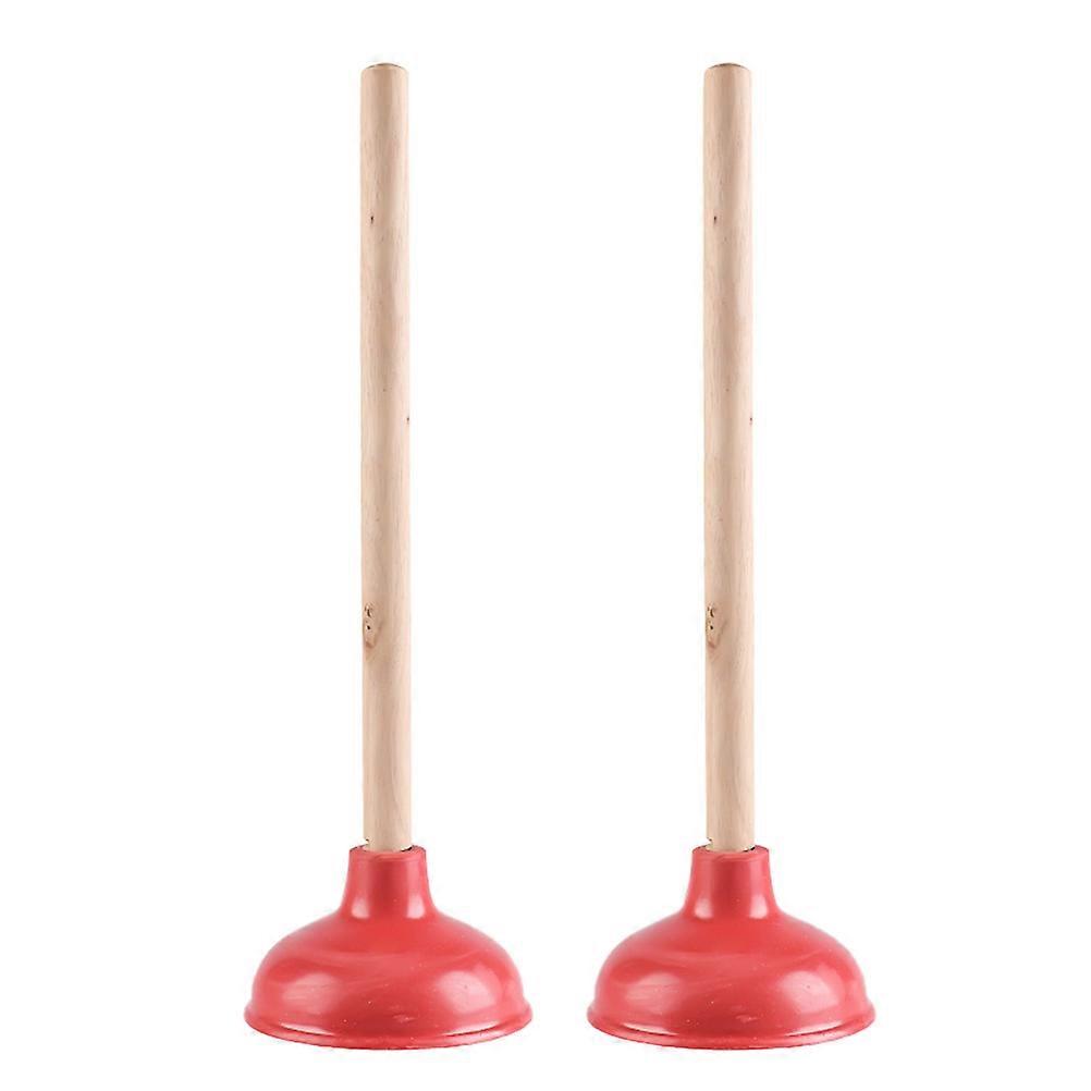 2 stuks Closestool Rubber Riool Pijp Reiniging Accessoire (Rood)