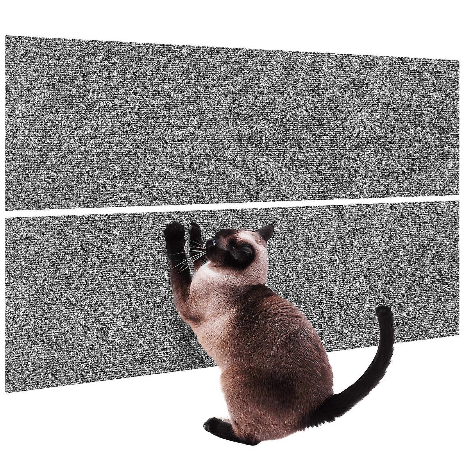 2 Pcs Cat Scratching Mats Self-adhesive Carpet Scratch Furniture Protector Cat Wall Scratcher Diy Climbing Cat Scratcher