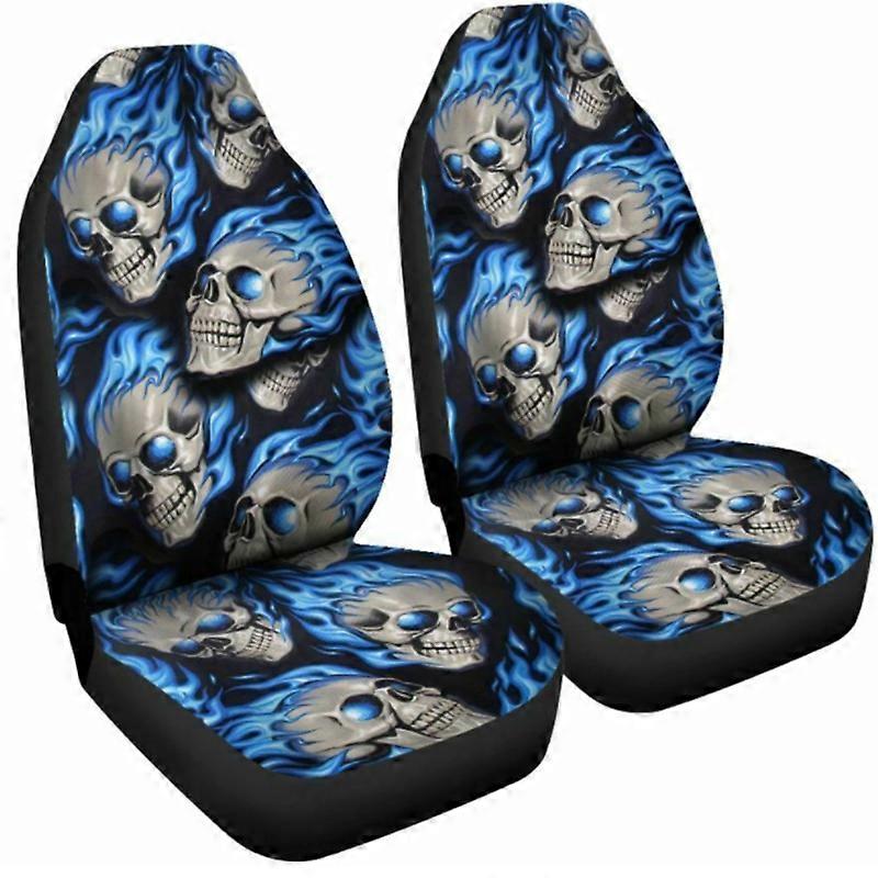Husă scaun auto craniu 1 pereche Impermeabil Universal Skull Model Spate Înalt Respirabil Pentru Halloween Compatibil