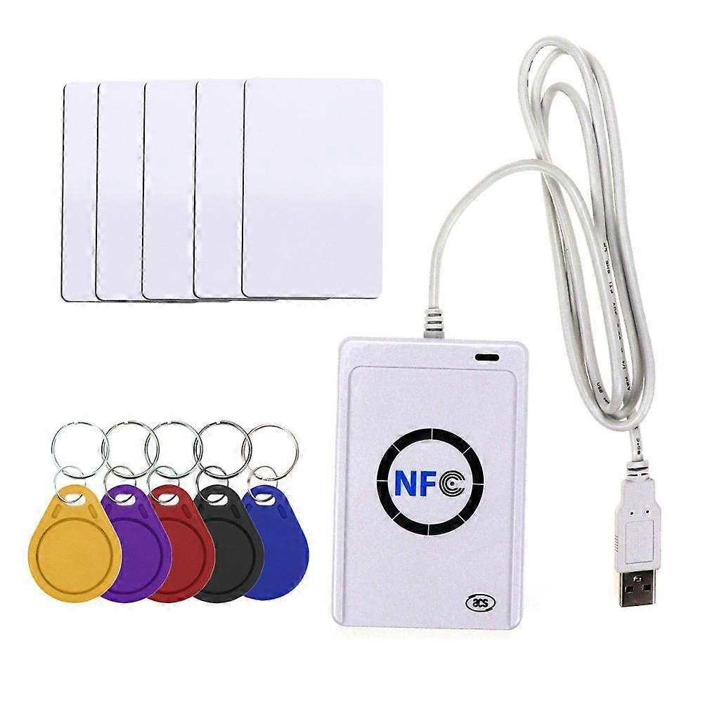 NFC Čtečka USB ACR122U bezkontaktní smart ic karta a spisovatel rfid kopírka kopírka Duplikátor 5ks UID Vyměnitelný Tag Karta Klíčenka