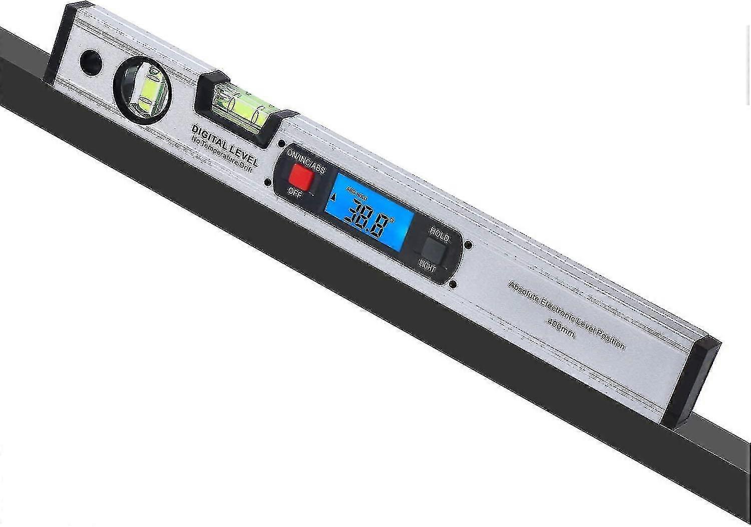 82112m-s Digital Inclinometer With Bubble Level Indicator And Vertical Magnet 360 Range 416 Mm Long With Backlight