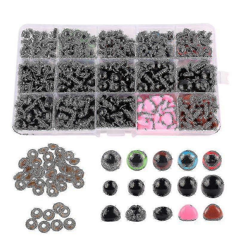 560pcsプラスチック安全目と鼻はアミグルミかぎ針編み人形ぬいぐるみとテディベア、複数