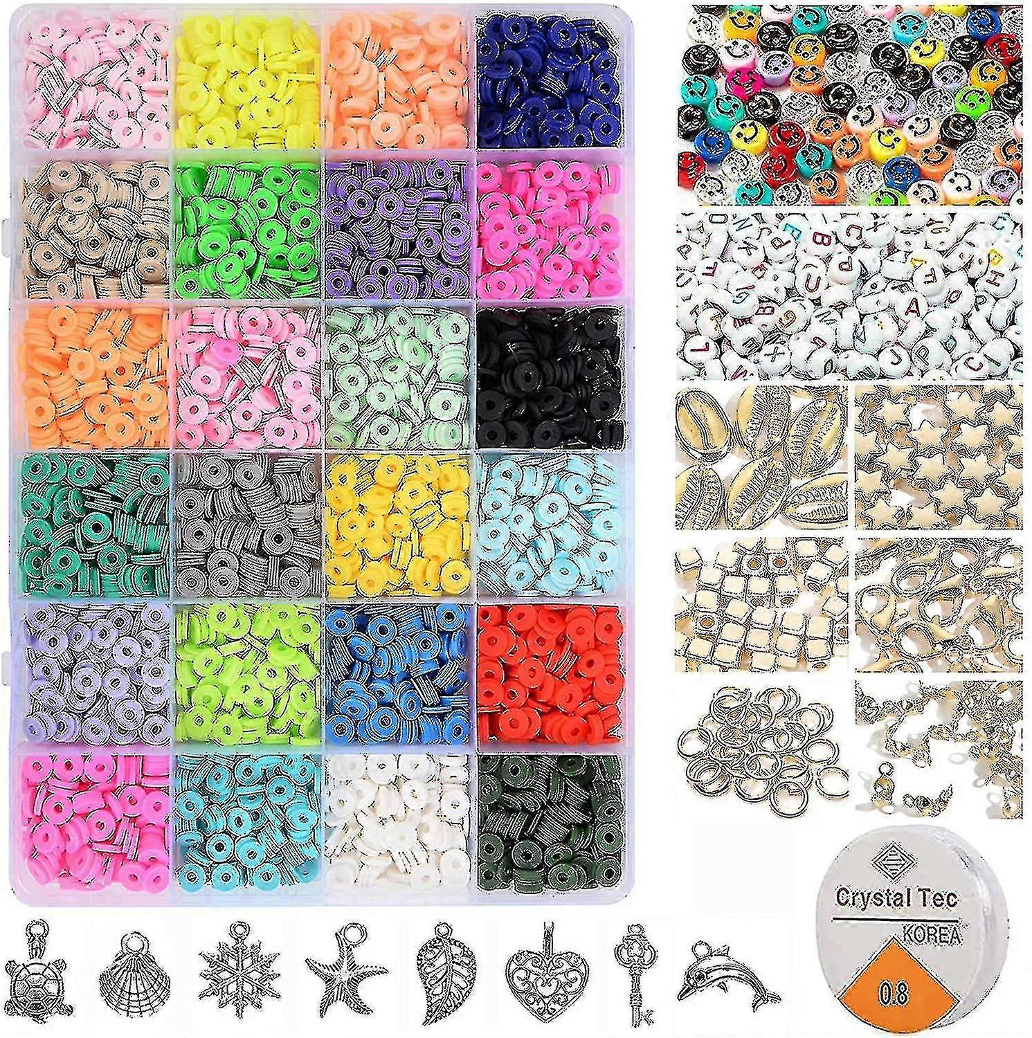 4000pcs Perles pour Bijoux Blet Ma Kit 6mm 24 S Flat Mer