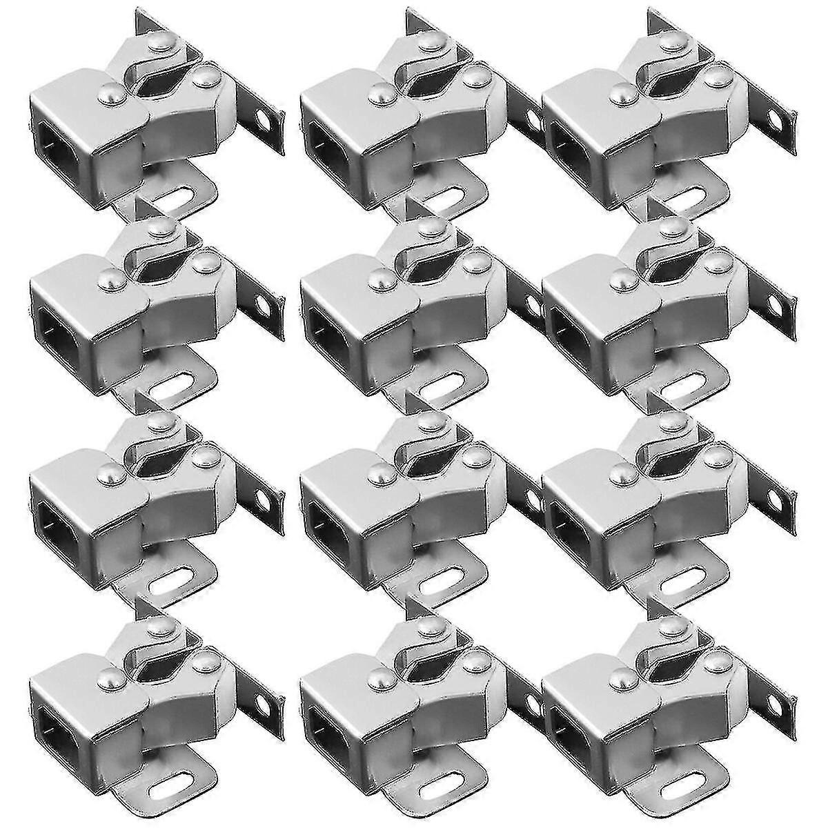 12pcs Cabinet Door Latch Heavy Duty Hardwares Roller Catch Double Roller Catch