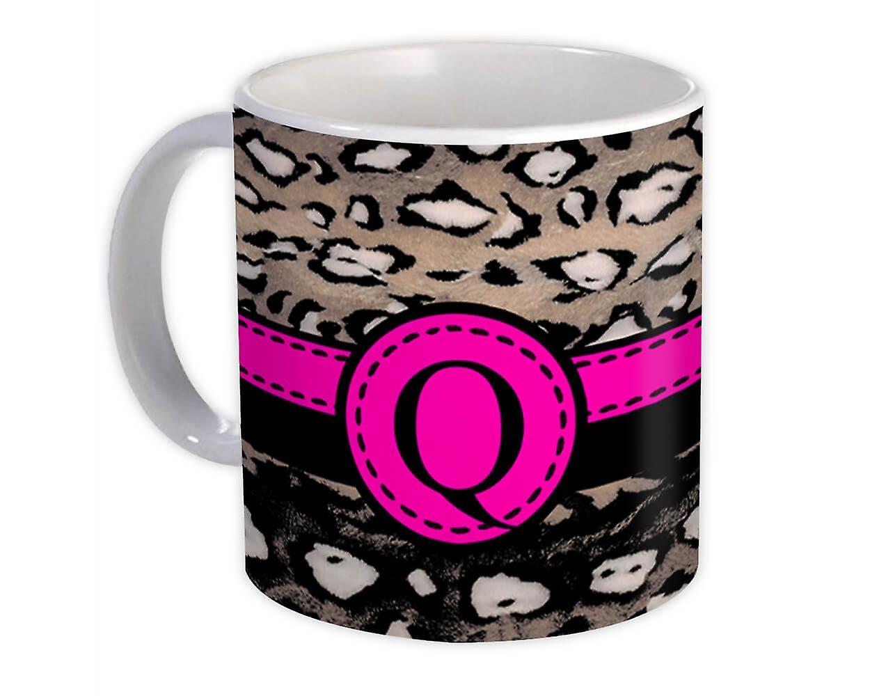 Gift Mug: Monogram Letter Q Cheetah