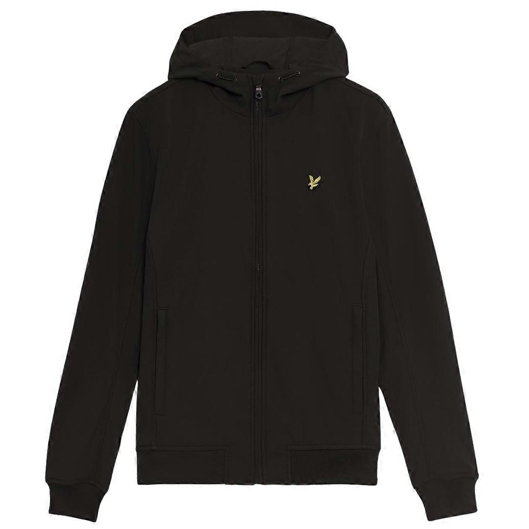 Lyle & Scott Branded Logo Hooded Jet Black Softshell Jacket