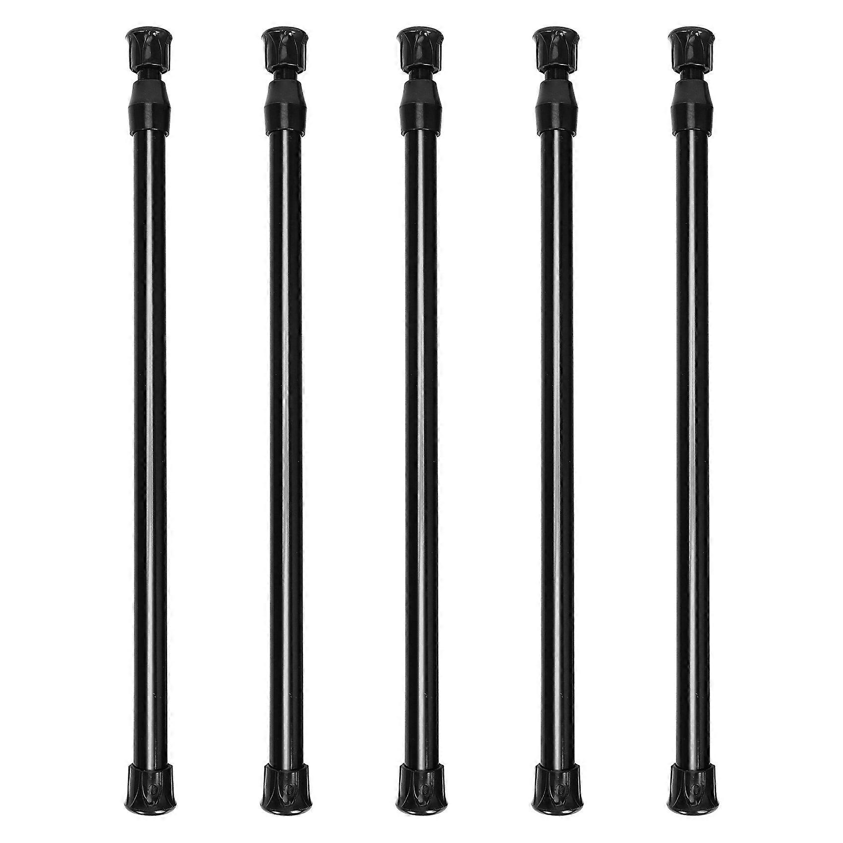 5 Pack Cupboard Bars Tensions Rod Spring Curtain Rod for DIY Projects, Extendable Width, 11.81 to 20 Inches (Black)