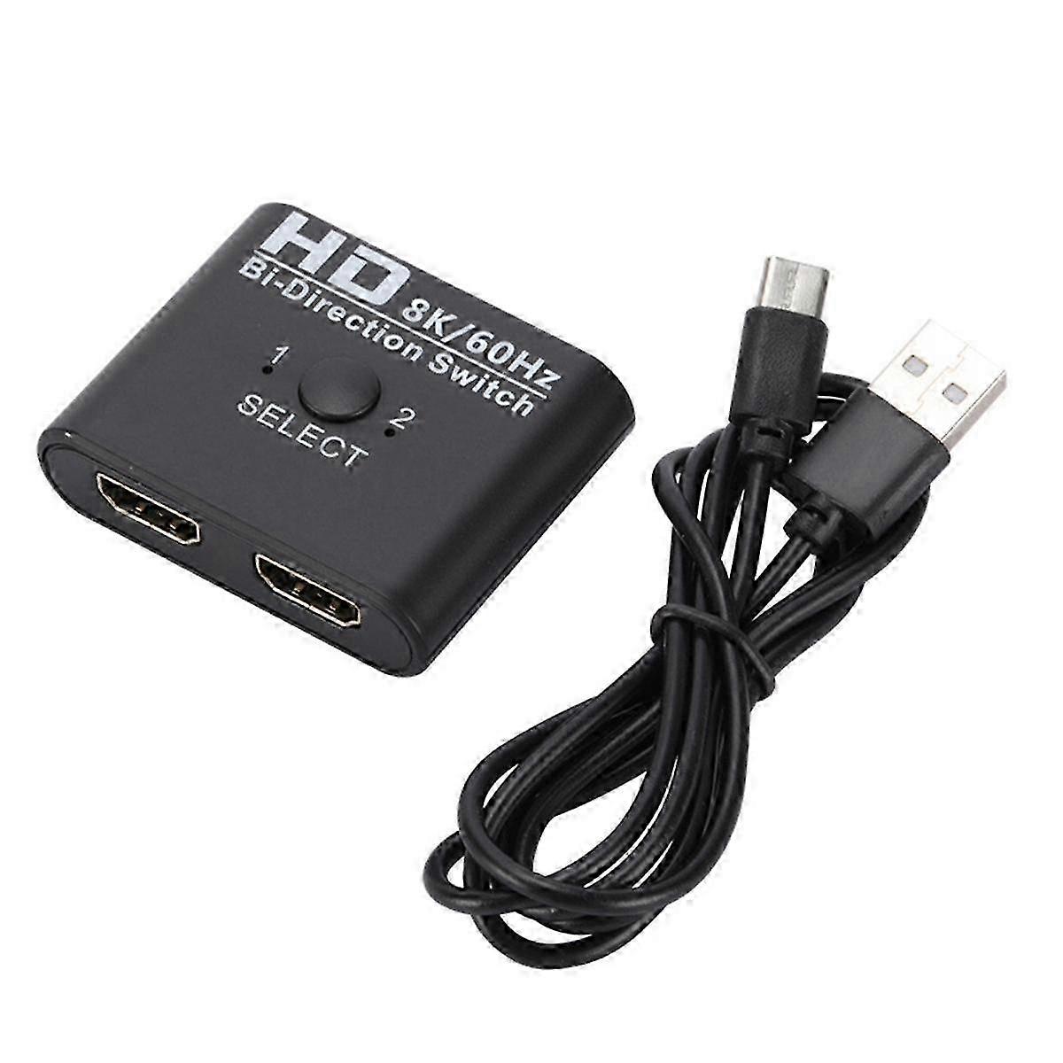 8k 60hz -compatible Switch Splitter Bi-direction 1x2/2x1 -compatible Switcher 2 In1 Out For Tv Box Switcher