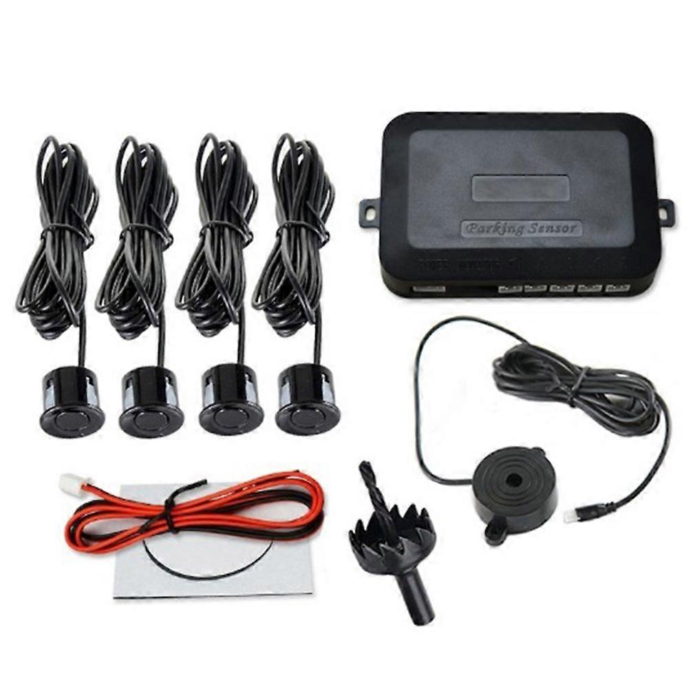 12V Car Parking Sensor Kit Reverse Backup Radar Alert Indicator Probe System 4 Probe Beep Sensor Car Detector