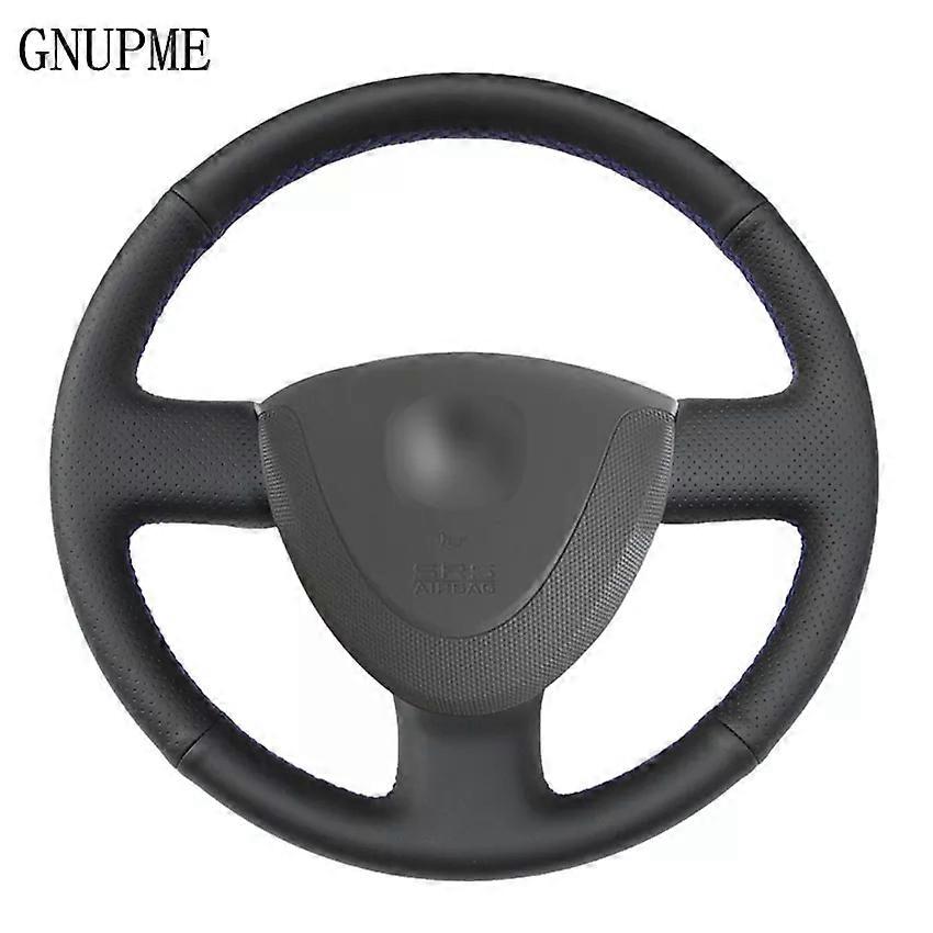 DIY Customized Name Black Artificial Leather Car Steering Wheel Covers for Honda City 2002-2008 Fit Jazz 2001-2007