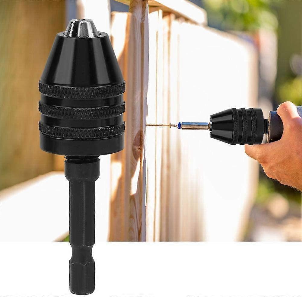 1/4" Keyless Drill Chuck, 0.3-6.5mm Hex Shank Quick Change Adapter for Electric Screwdriver Drill Adapter