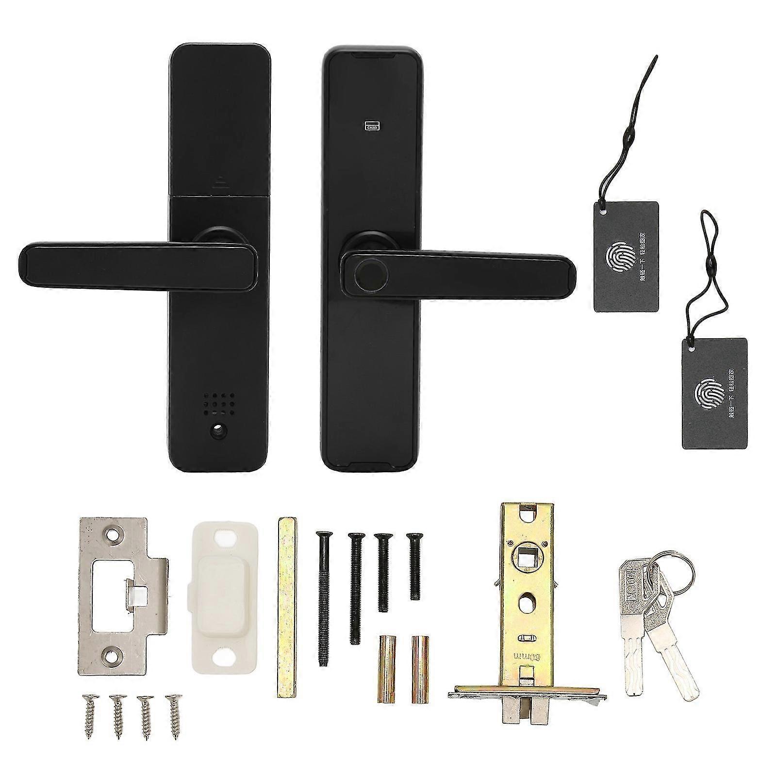 Keyless Entry Door Smart Lock - TUYA Single Lock Cylinder with IC Card, Fingerprint, Password, and Mechanical Key - Mobile APP Unlocking