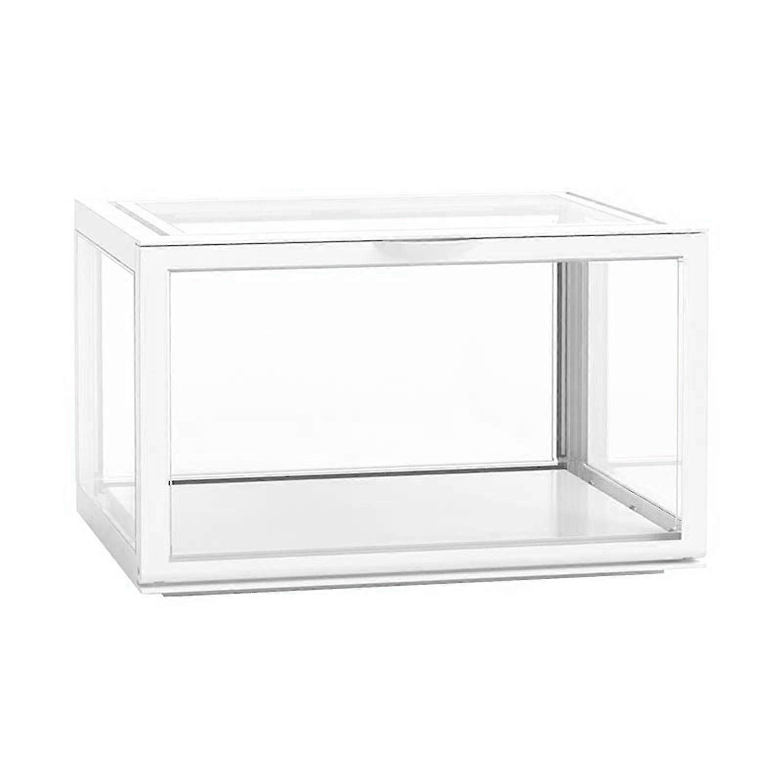 High Transparency Acrylic Display Cabinet for Figure Organizer - Sealed, Dustproof Show Case (White)