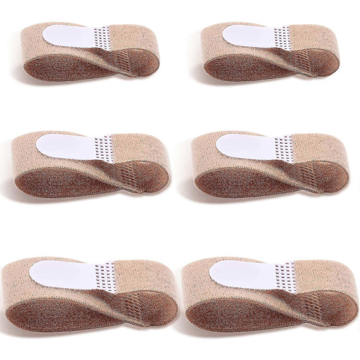 Broken Toe Splint, 6 Pieces Broken Toe Splint Finger Wrap Loop Bandages Cloth Padded Toe Bandages Protectors Separator Finger Support, 3 Sizes