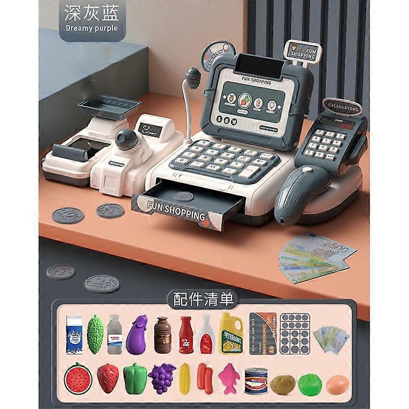 2023 Νέο παιδικό σπίτι Mini Food Simulation Supermarket μπορεί να σαρώσει Multi function Sound Light Cash Register Kids Toys Gift