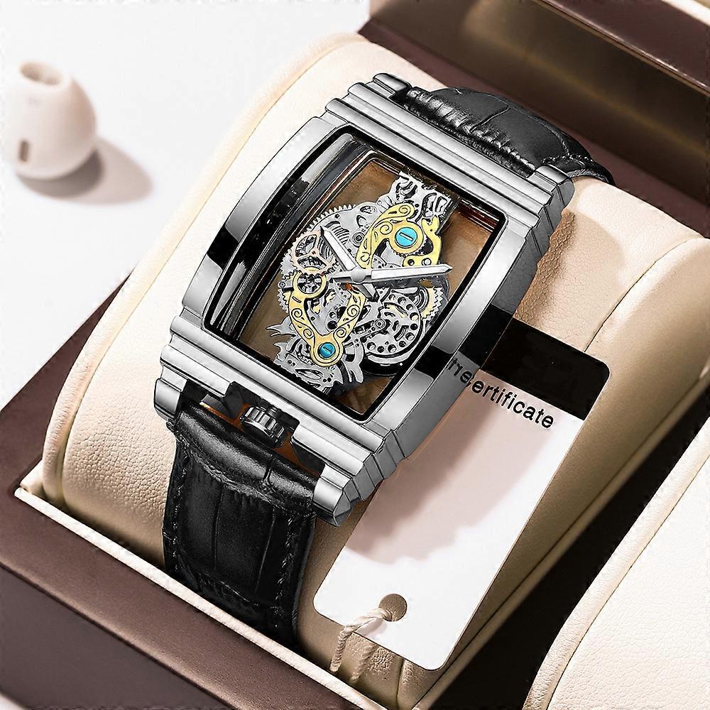 Black strap cut-out outdoor watch(silvery)