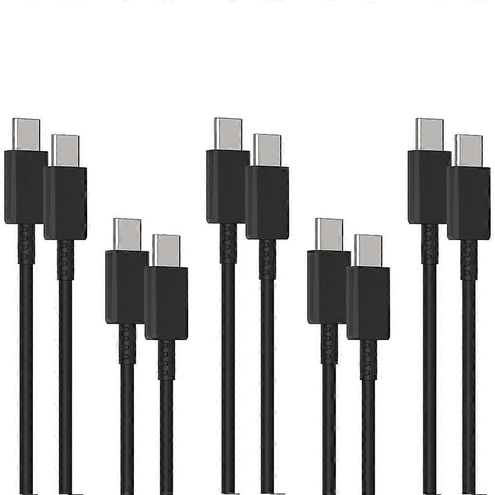 5 PCS 1m 3A Type-C to Type-C TPU Data Cable