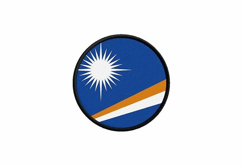 Patch ecusson flag marshall islands printed thermosticker round round