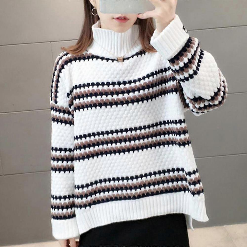 Womens Coltrui Zachte Winter Lange Mouw Gebreide Warme Pullover Casual Coltrui