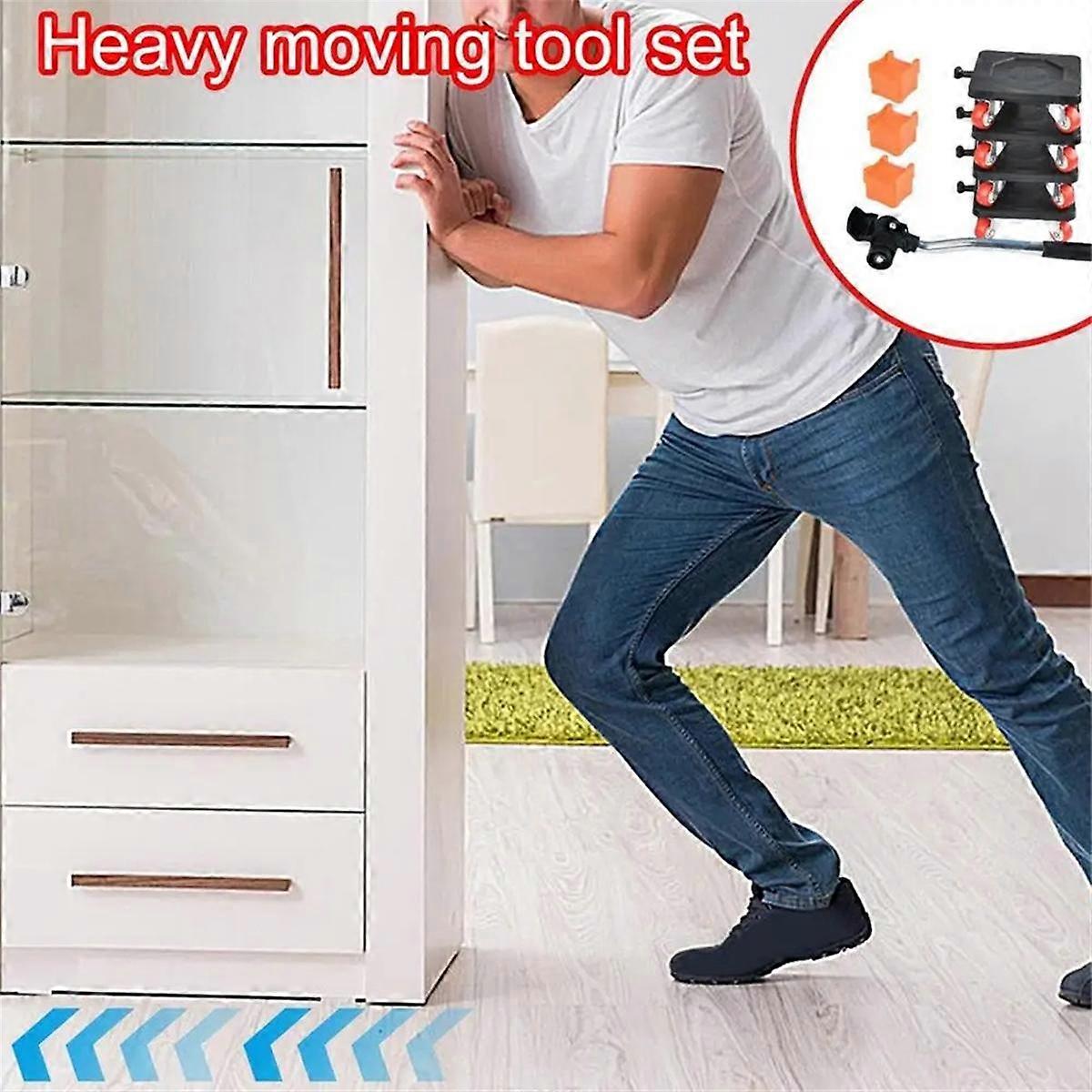 8pcs Heavy Mover Rolling Home Tool avec Roue Déplacement Artefact Meubles Chariots Capacité de charge 500kg C
