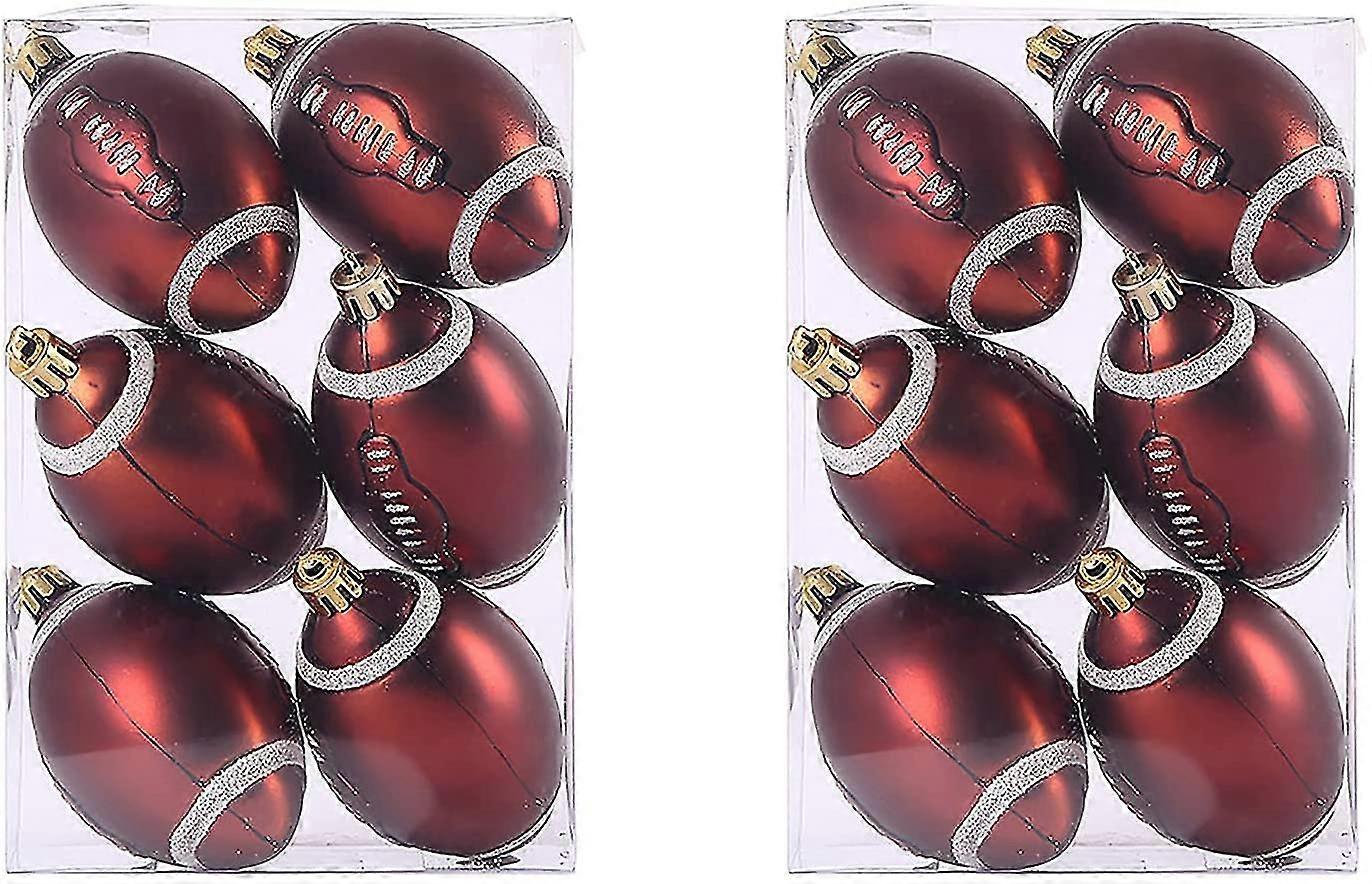 Set Of 12 Shatterproof Christmas Tree Hanging Balls, Wedding Party Decoration, Wine Red
