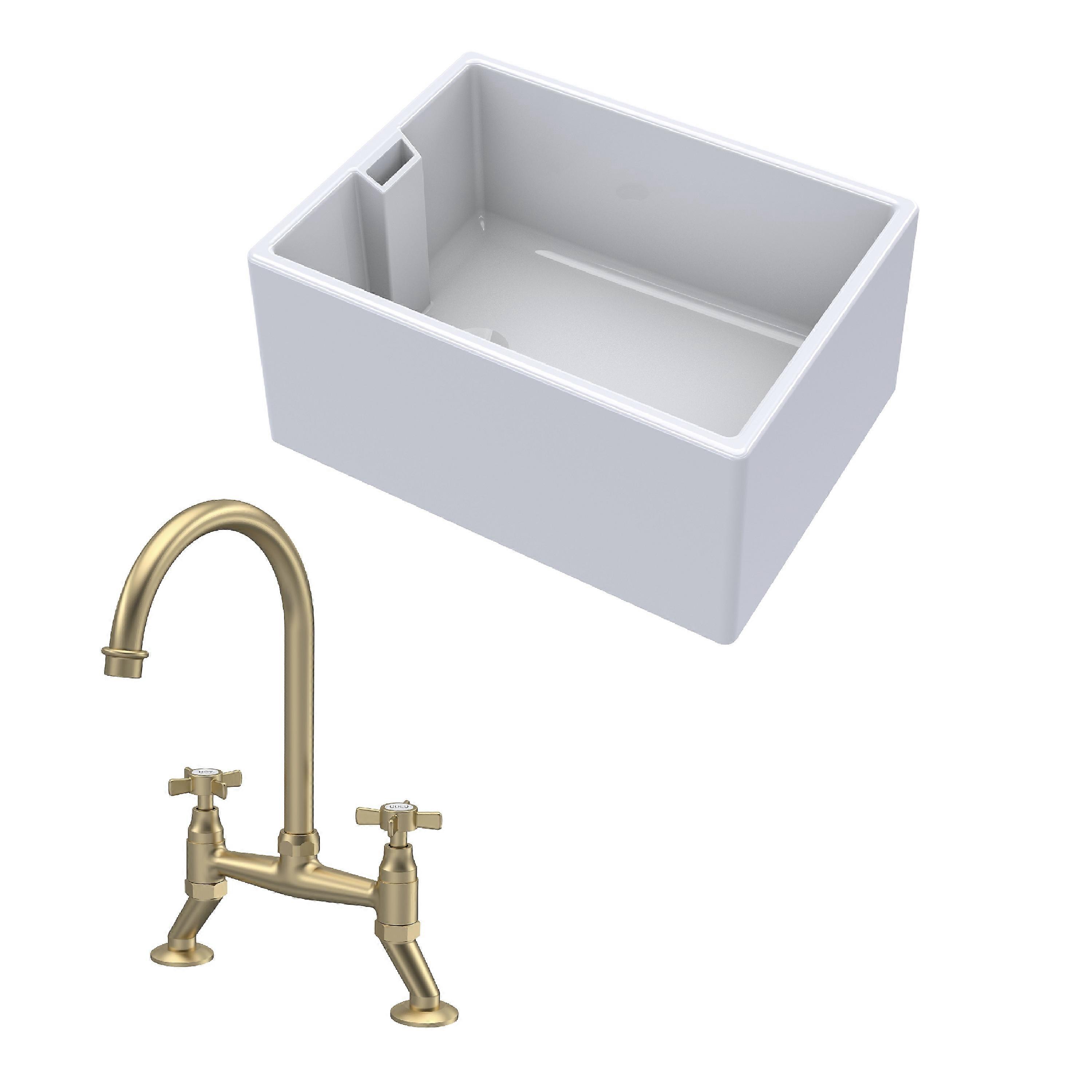 Belfast Sink 615x462x254 46W & Tap