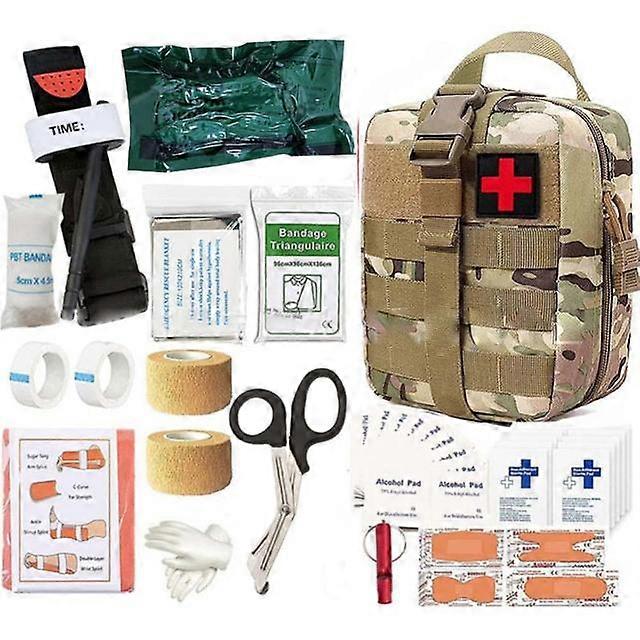 0 Un set multifunzionea tattiche di sopravvivenza kit di pronto soccorso campeggio attrezzatura di sopravvivenza zaino medico emergenza militare la...
