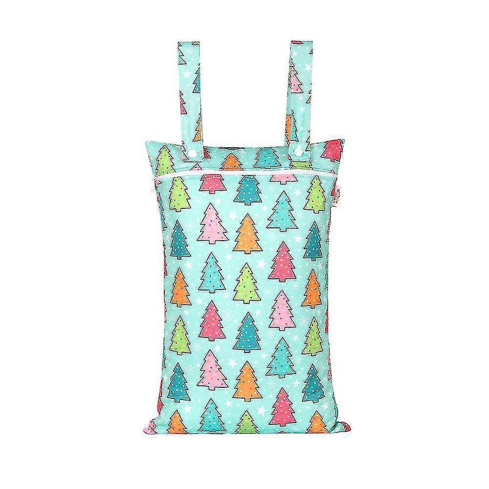 Christmas Print Waterproof And Dust-proof Double Large Capacity Diaper Storage Bag Banmo