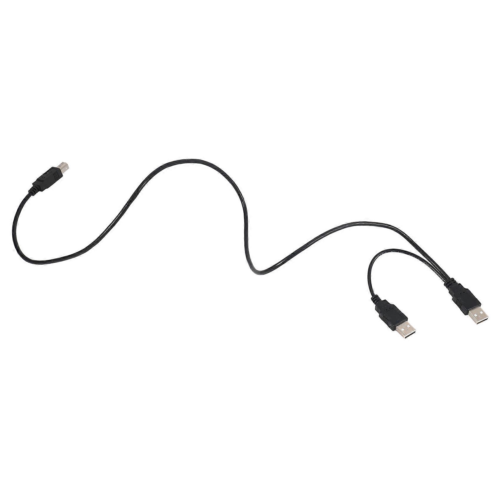 Dual USB 2.0 Male to Standard B Male Y Cable 80cm for Printer & Scanner & External Drive
