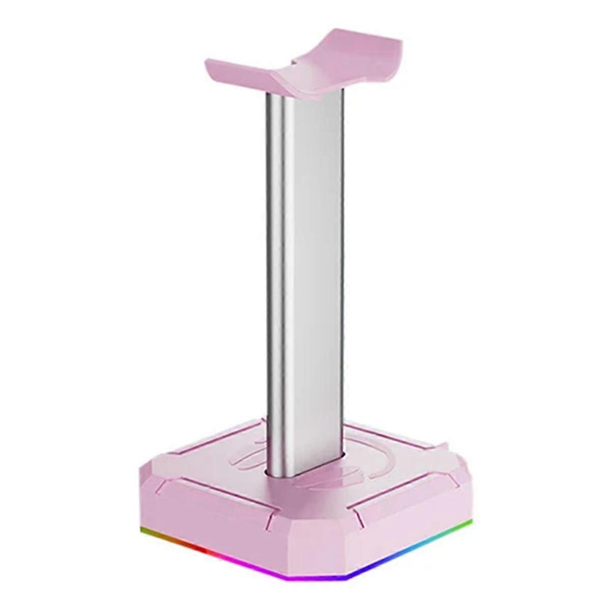 Headphone Bracket Display Rack RGB Backlight Head Mounted Stand Holder Desktop Organizer Vertical Bracket Hanger,Pink