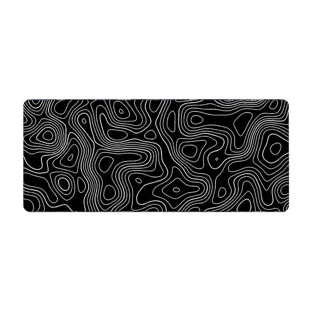 Desk Mat,Topographic Contour Extended Big Mouse Pad Computer Keyboard Mouse Mat with Non- Base (31.5x11.8 In) C