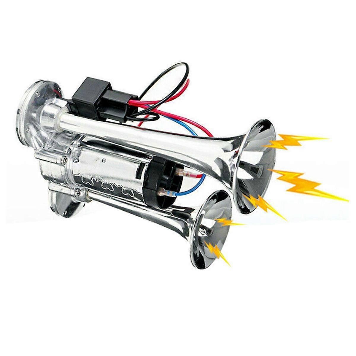 بوق مزدوج بقوة 12 فولت 600 ديسيبل، صمام لولبي كهربائي عالي الصوت، بوق هواء كهربائي للسيارة، بوق مضخة كهربائي للسيارات والقوارب والشاحنات