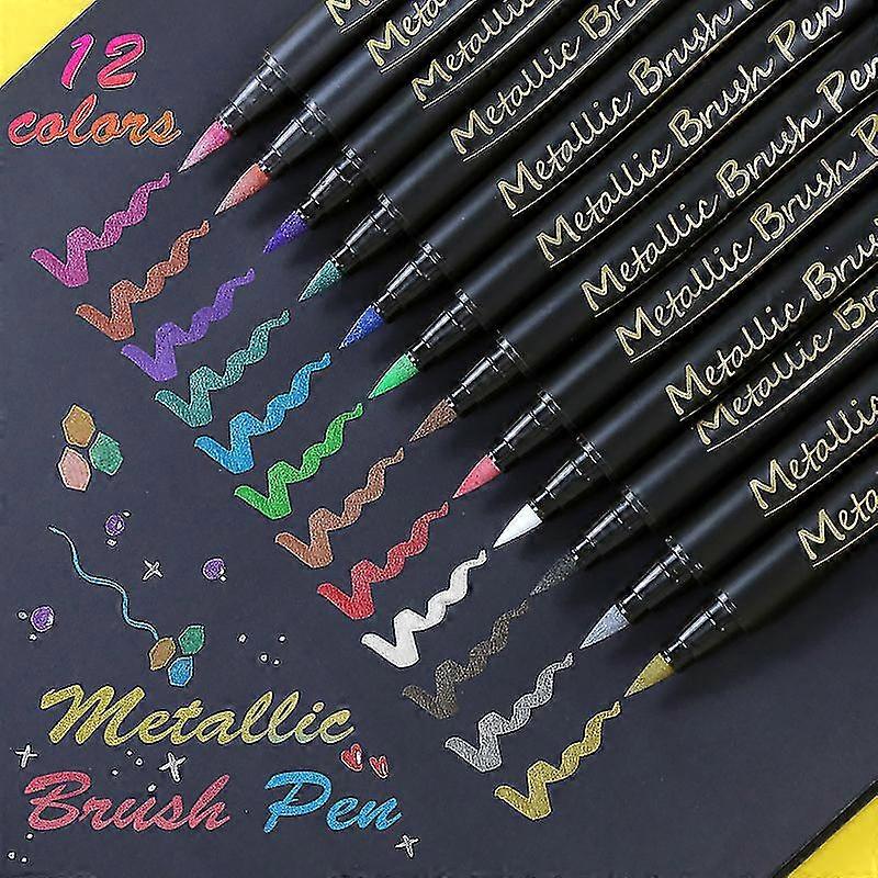 Neutral Soft Head Metal Marker Pen 12 Color Water-based Paint Pen Color Touch-up Paint Pen Diy Album Marker Marker Pen