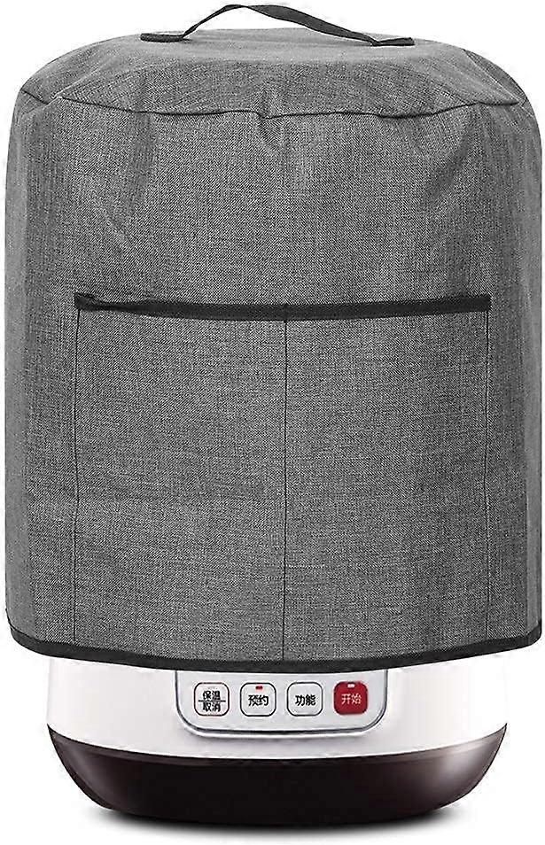 (Black) - 38.7 x 38cm, Food Processor Lid, Round Dust Proof Pressure Cooker Protective Bag with Pocket and Handle for Air Fryer/Rice Cooker