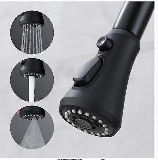 3-function pull-out kitchen sink mixer spray G1/2 vegetable sink mixer small shower nozzle (elegant black)