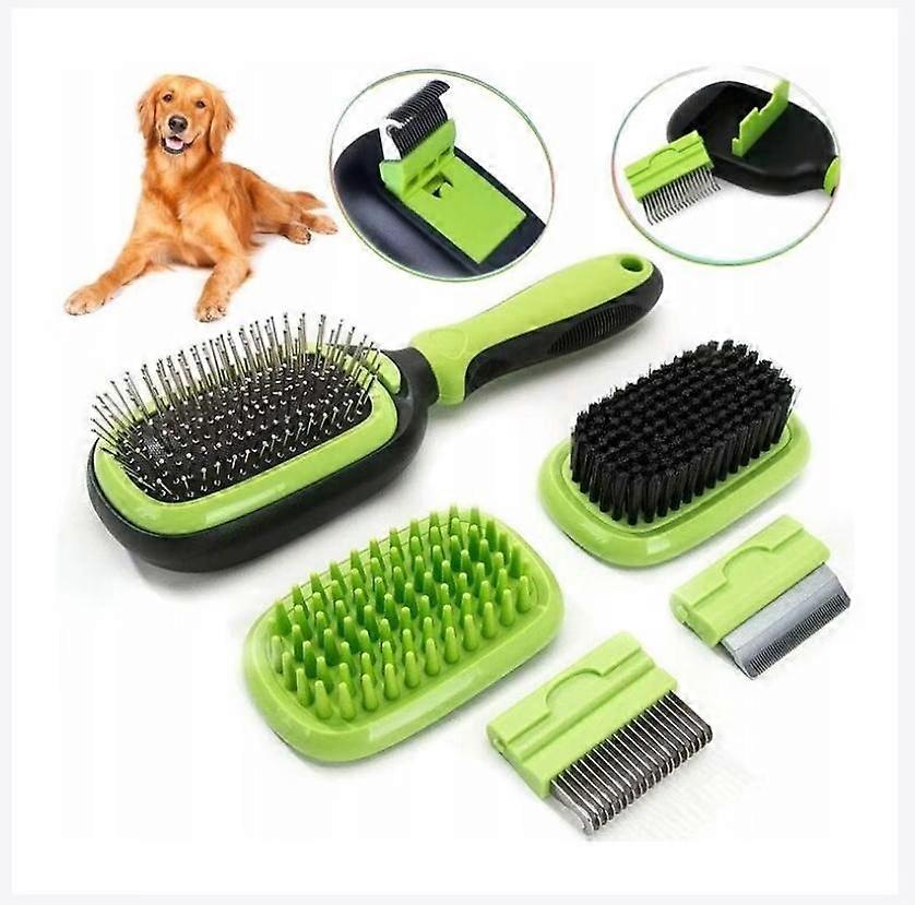1 Set, 5 Piece Grooming Comb Rake Brush Set, Massage Comb for Pets