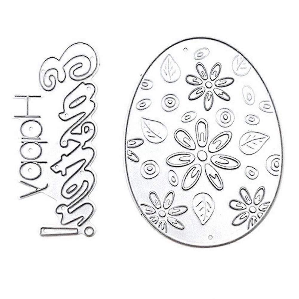 2 Sets Easter Theme Pattern Dies Handmade Stencils Cutting Dies for DIY